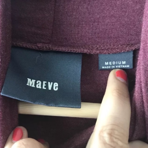 Mauve Anthropologie Jersey Turtleneck Long Sleeve Dress Medium - Picture 5 of 8